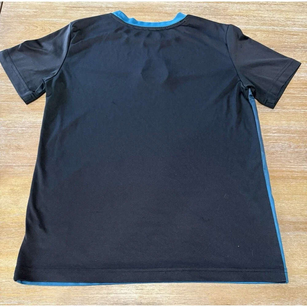 Real Madrid CF Soccer Training Jersey Youth Size Large Black Blue Shirt